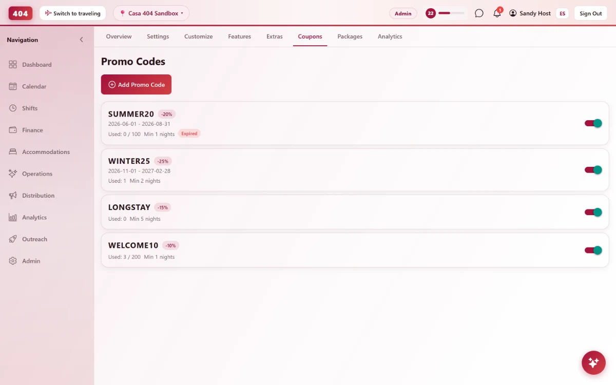 Promo Codes